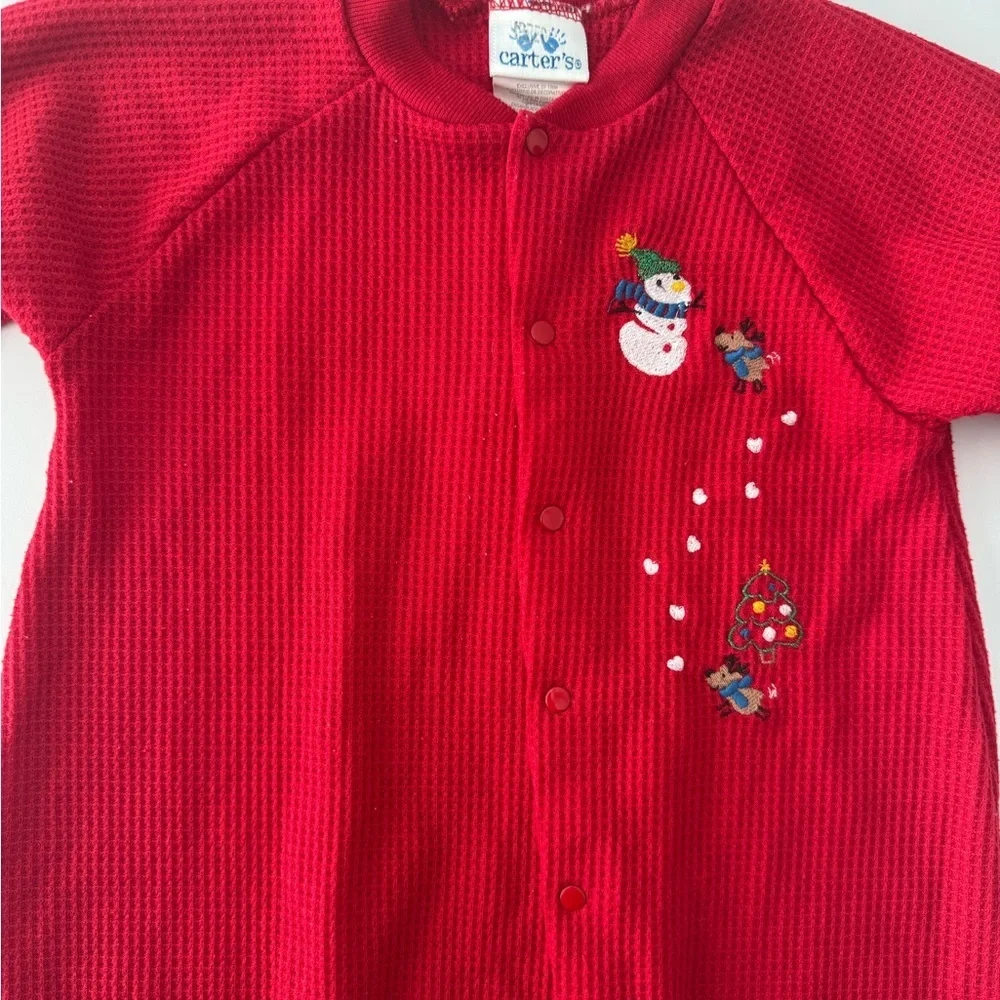 Carters Vintage Red Christmas Pajamas Size 12-18M